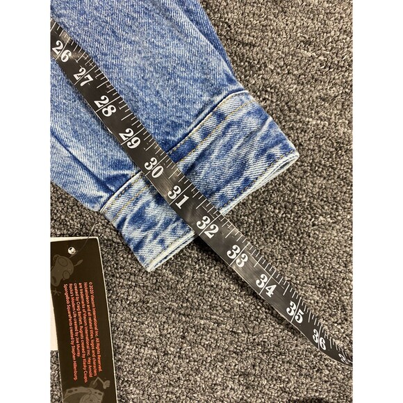 Members Only X SpongeBob Jacket Blue Denim Jean Trucker Bomber Coat Mens Large - Picture 8 of 12